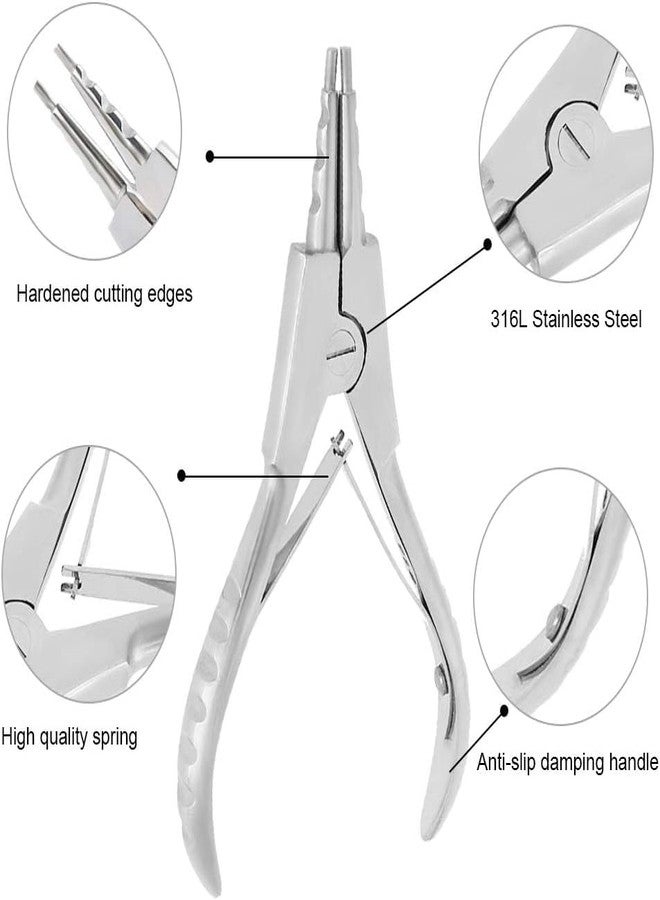 SHIELD PLUS Ring Opening Pliers, Cimenn Body Piercing Kits Ear Nose Lip Navel Tongue Septum Forcep Clamp Pliers Tool, Precision Circlip Pliers Retaining Clip Pliers Solid Spring Removal Tool - Image 2